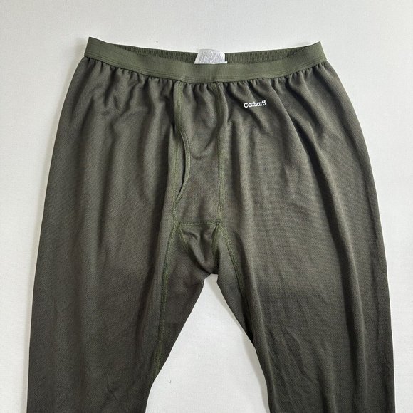 Carhartt Waffle Base Layer Pants Joggers Mens Size XL Green Active Thermal - Picture 3 of 8